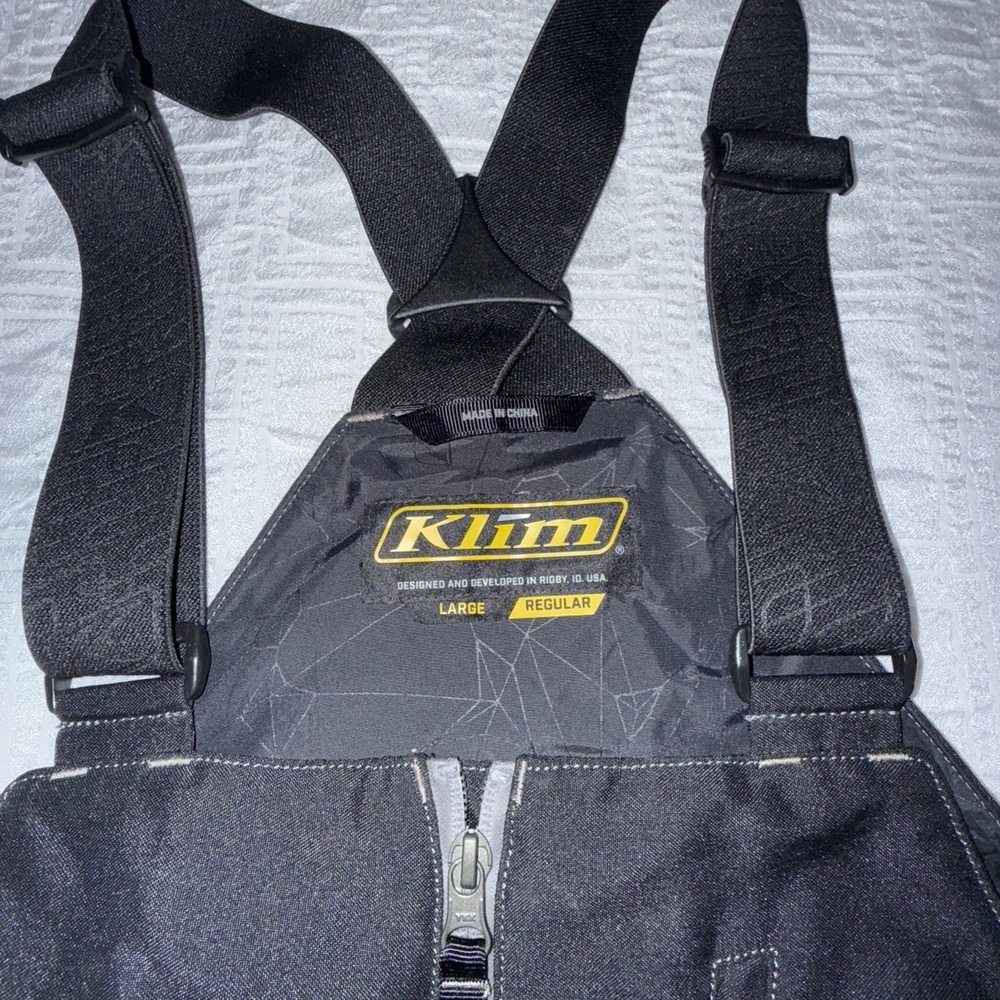 Klim Snowmobile Bib Overalls Sz L Black Insulated GoreTex Waterproof 3M - Picture 6 of 10